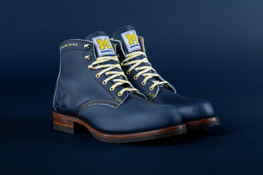 wolverine x university of michigan-team 144 commemorative 1000 mile boot