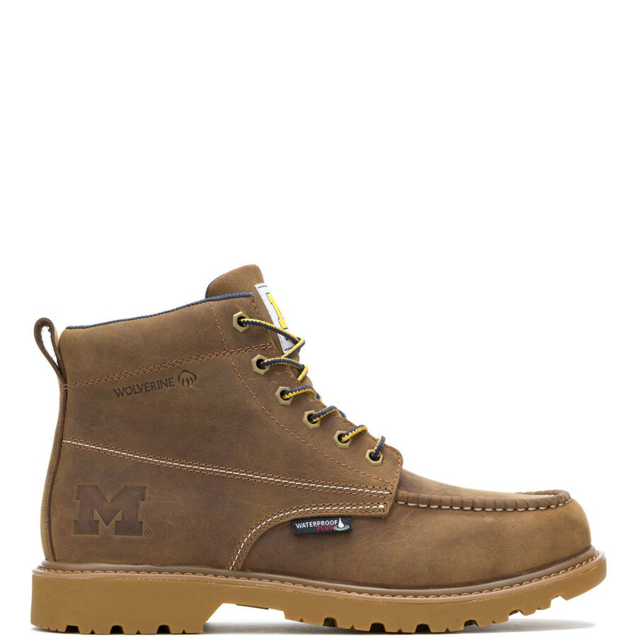 wolverine x valiant university of michigan floorhand moc toe work boot