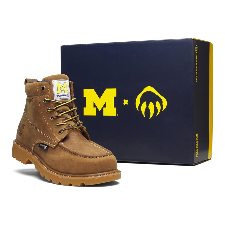 wolverine x valiant university of michigan floorhand moc toe work boot