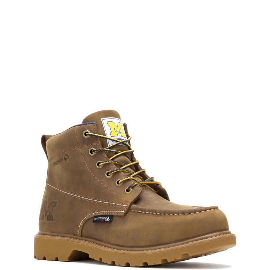 wolverine x valiant university of michigan floorhand moc toe work boot