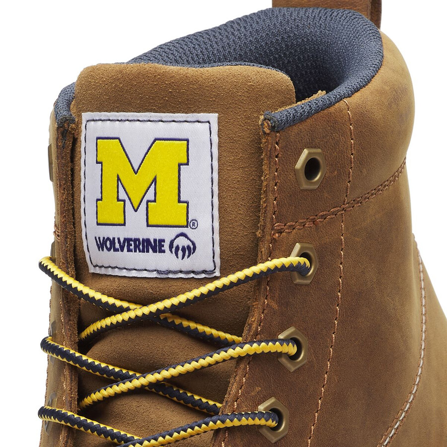 wolverine x valiant university of michigan floorhand moc toe work boot
